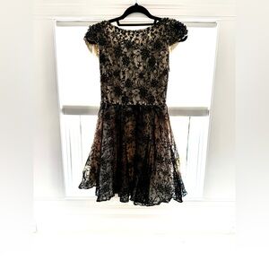 Black lace cocktail dress